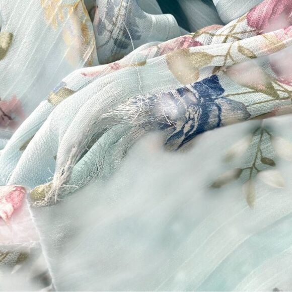 Peach Love California Flowy Floral Long Sleeve Mini Dress in Size Medium - Picture 11 of 12